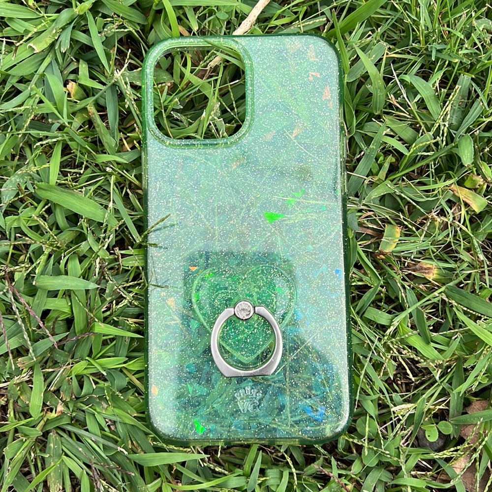 iPhone 13 Pro Max Lime Stardust case with Ring Grip - Velvet Caviar